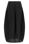 long parachute skirt in wrinkled-effect silk