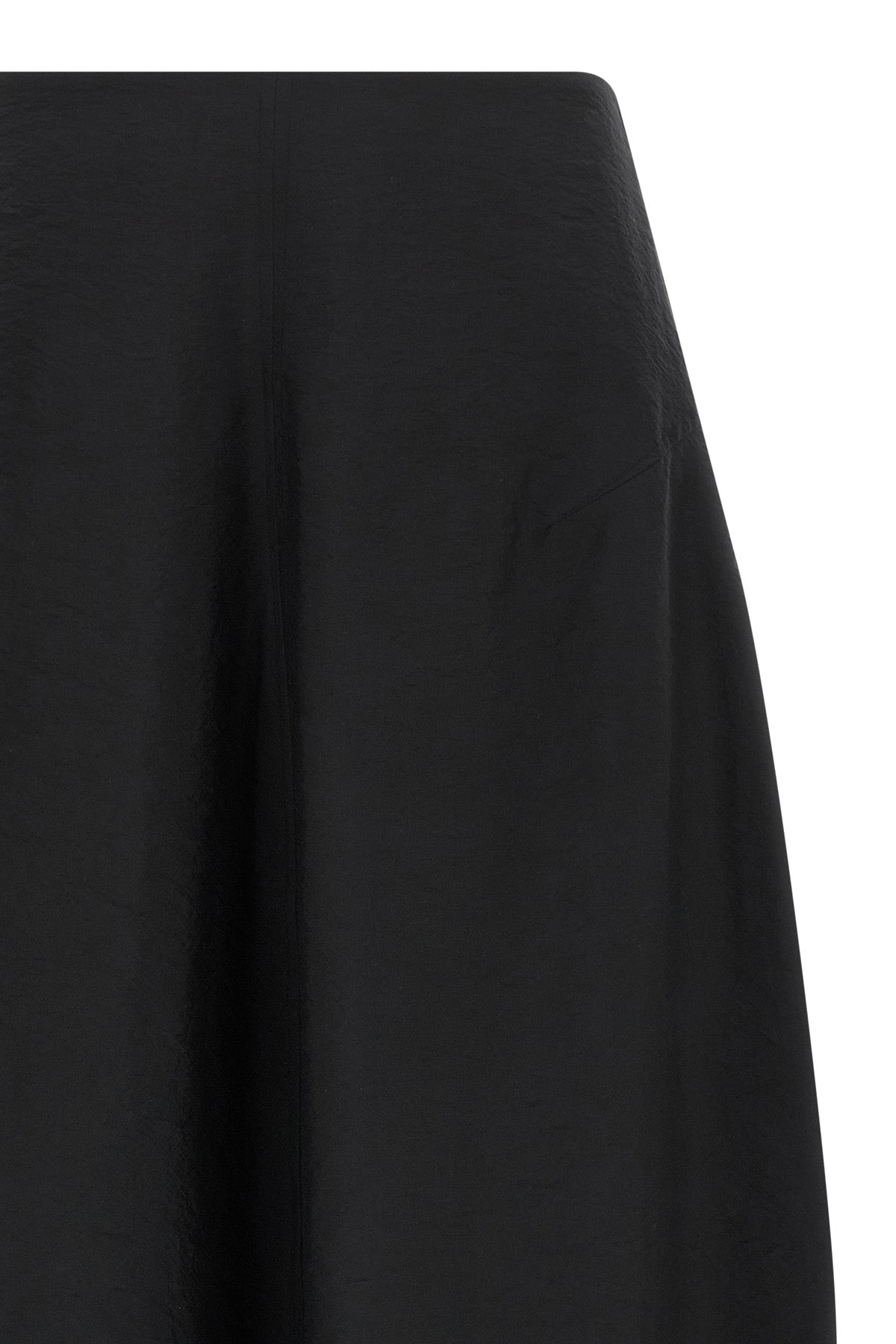 long parachute skirt in wrinkled-effect silk