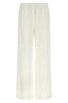 viscose and linen blend pants characterized by raised stripes