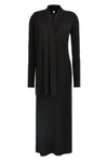 long overlapped jersey dress in stretch fluid viscose jersey