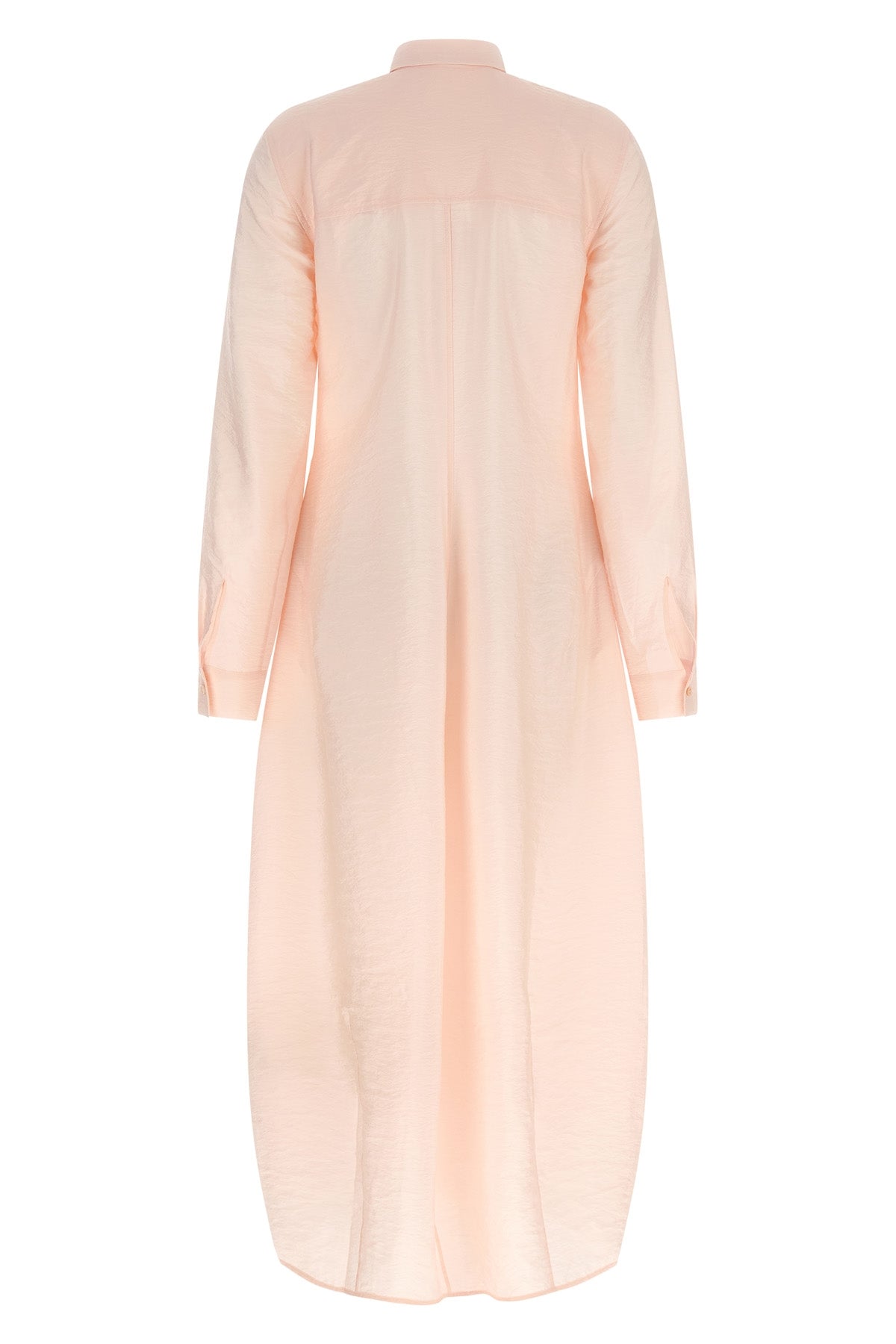 long parachute dress in light and delicately ruffled silk blend