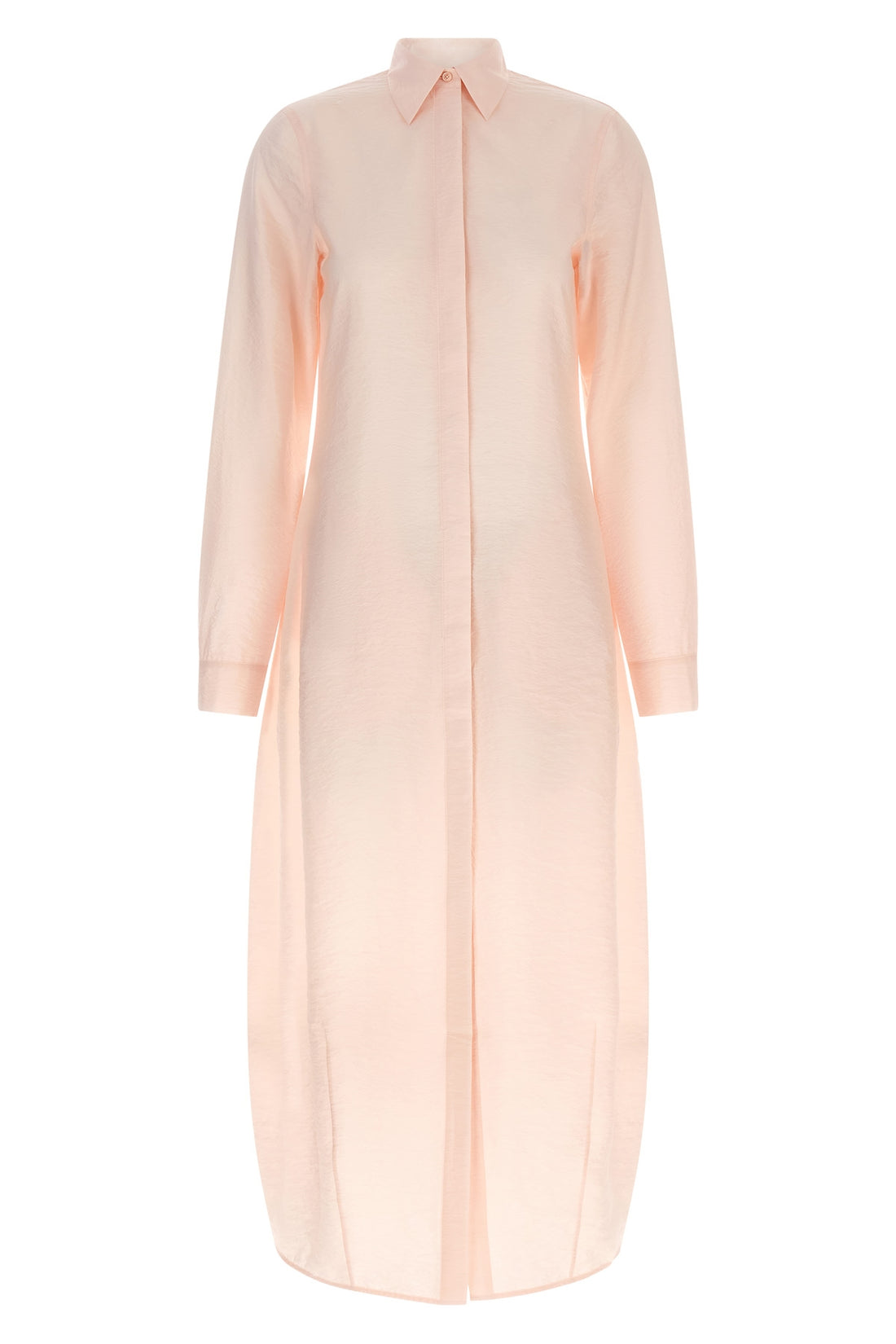 TOTEME 34 long parachute dress in light and delicately ruffled silk blend