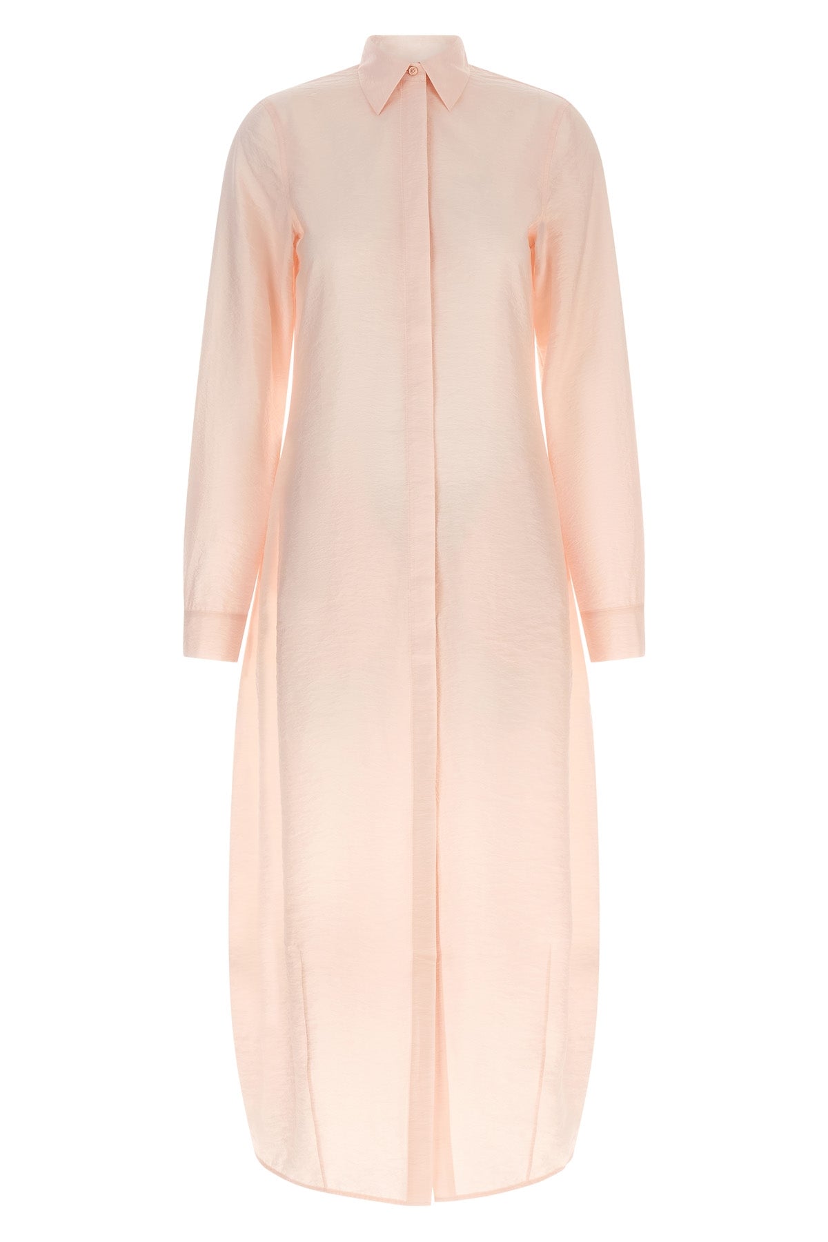 long parachute dress in light and delicately ruffled silk blend