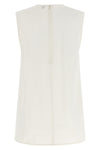 top in viscose and fluid linen blend characterized by embossed stripes