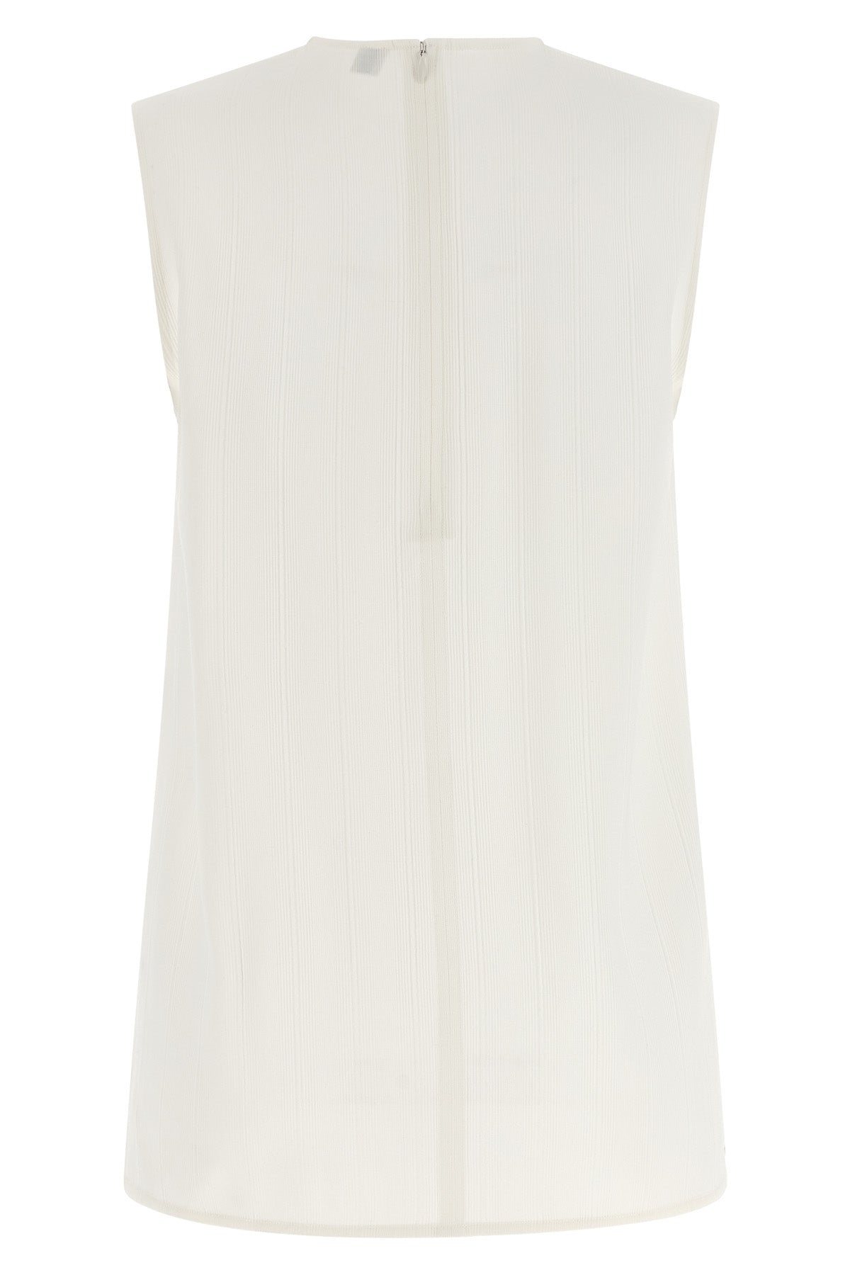 top in viscose and fluid linen blend characterized by embossed stripes