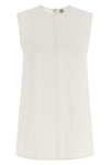 top in viscose and fluid linen blend characterized by embossed stripes
