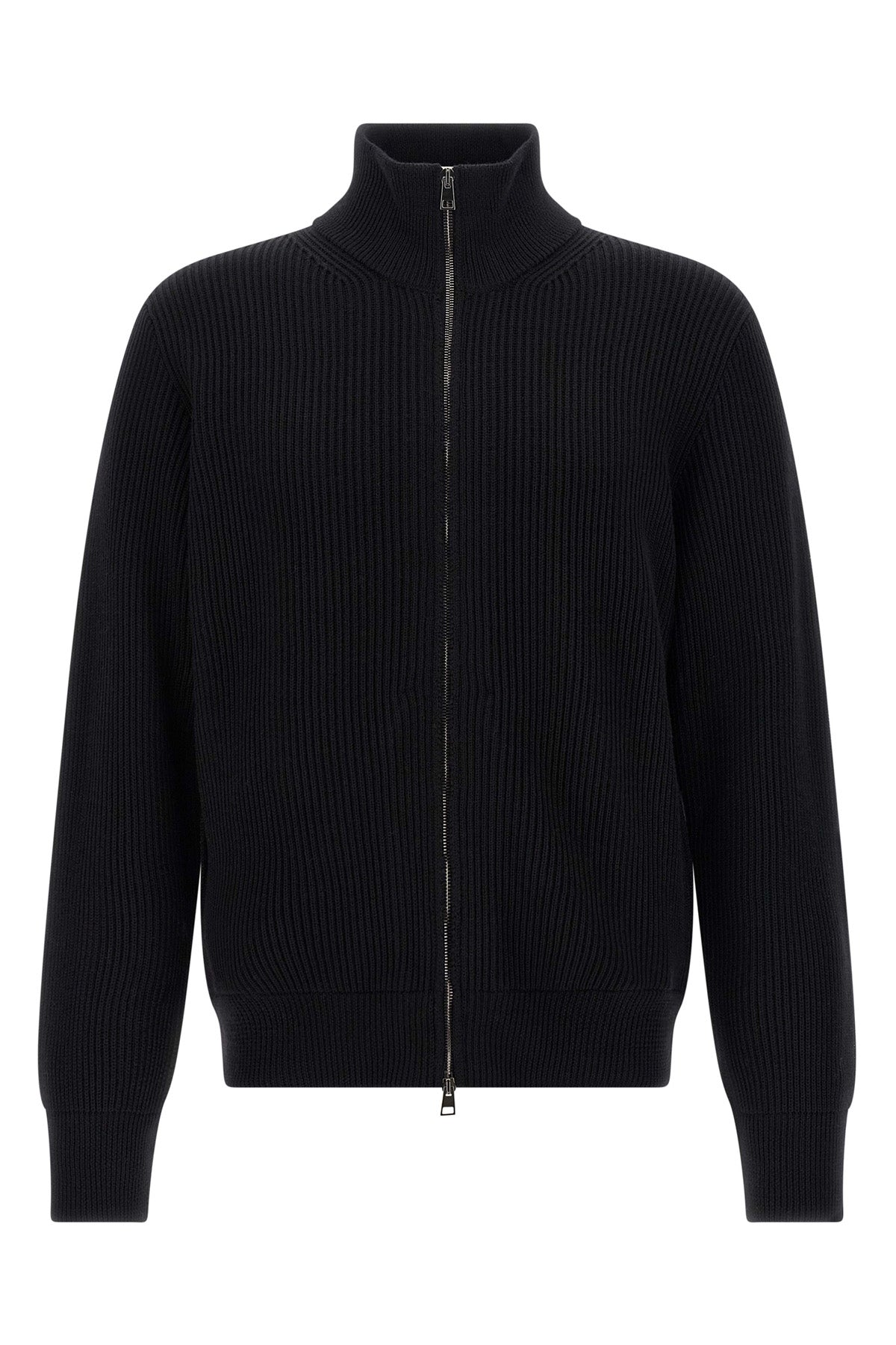ribbed merino wool cardigan