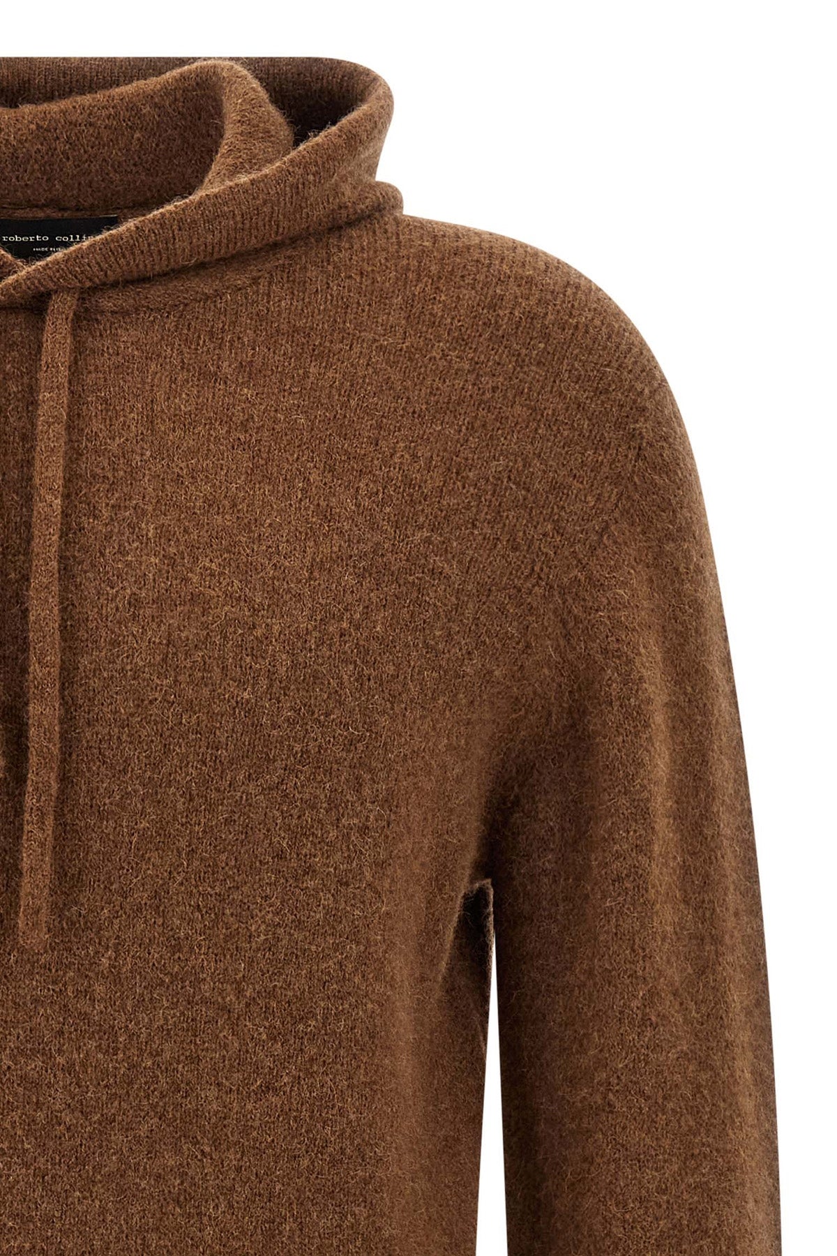 virgin wool and camel hooded sweater