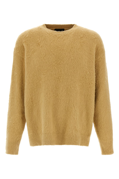 shearling-effect cotton blend sweater