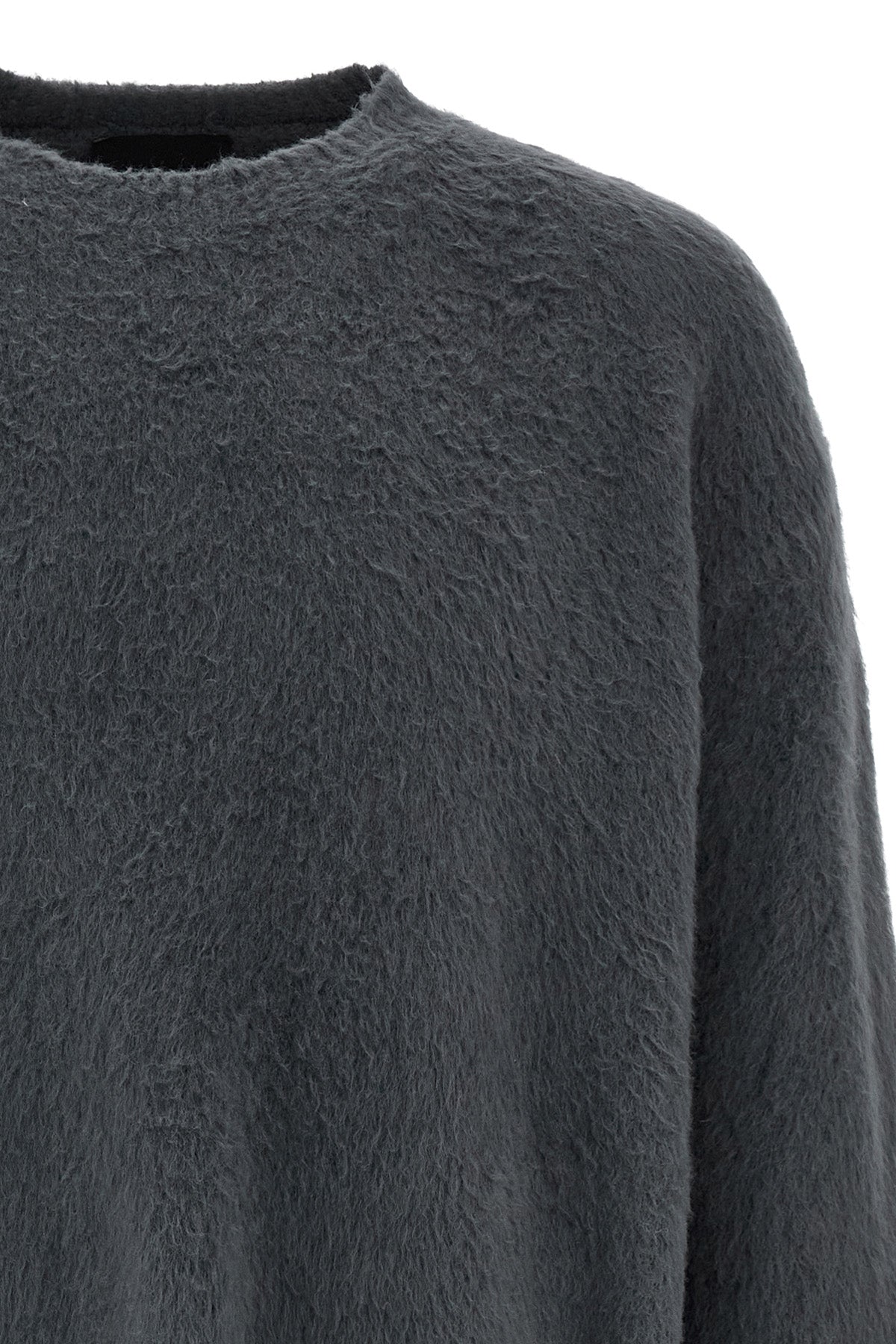 shearling-effect cotton blend sweater