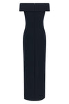 the lauren ralph lauren maxi dress defines a rigorous column silhouette through