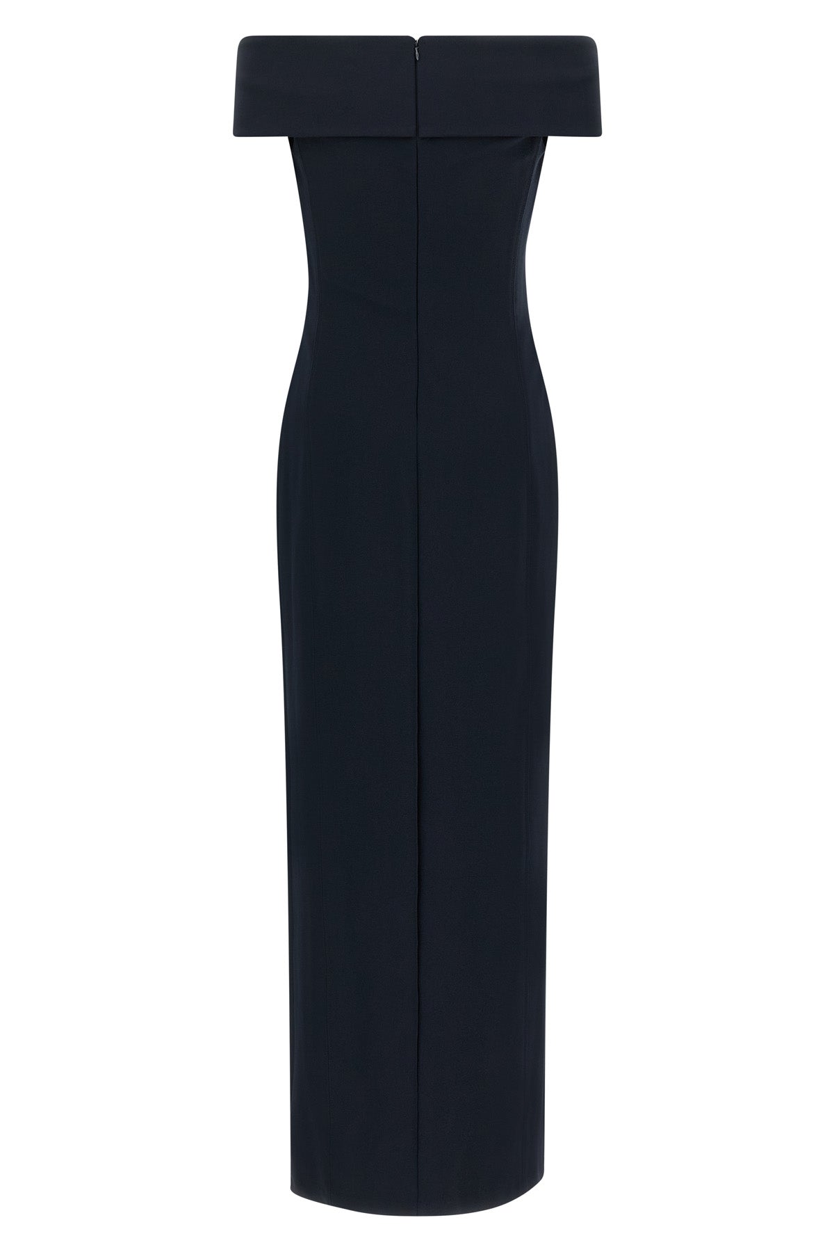 the lauren ralph lauren maxi dress defines a rigorous column silhouette through