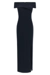 the lauren ralph lauren maxi dress defines a rigorous column silhouette through