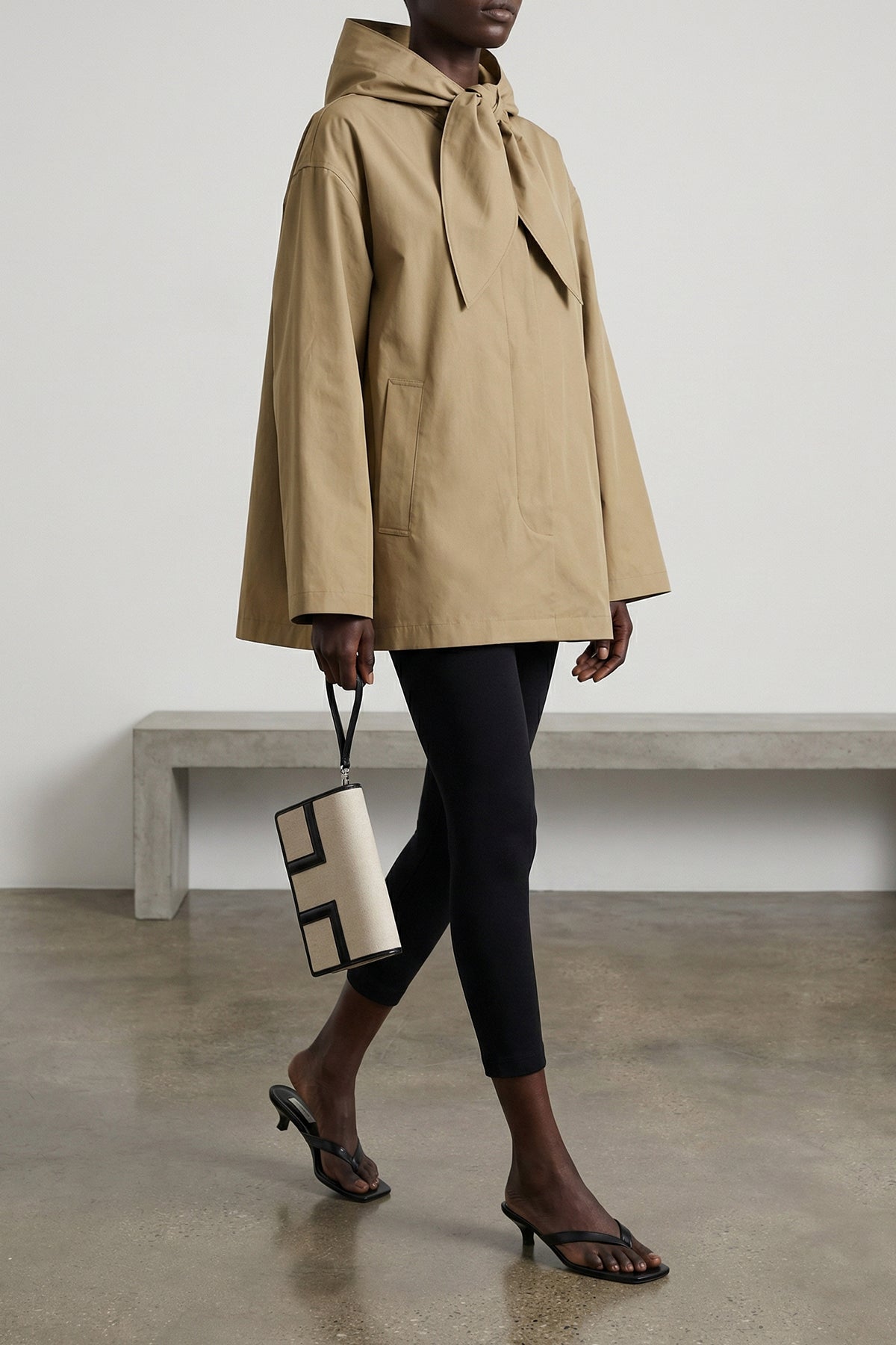 t-flap envelope cotton and linen blend canvas clutch bag