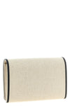 t-flap envelope cotton and linen blend canvas clutch bag