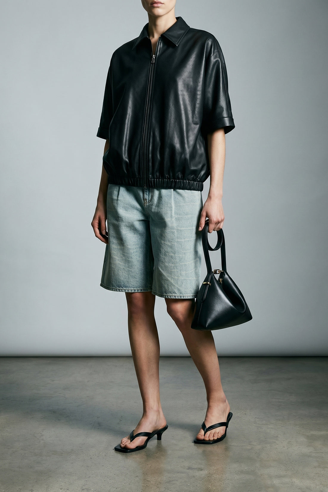 TOTEME OS bevel handbag in slightly structured palmellatta leather