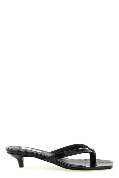 croco-embossed crocodile-effect leather sandals