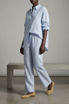 summer pants in a light breathable and slightly transparent linen and cotton b