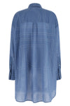 long summer shirt in lightweight semi-transparent voile embroidered