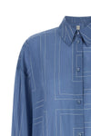 long summer shirt in lightweight semi-transparent voile embroidered