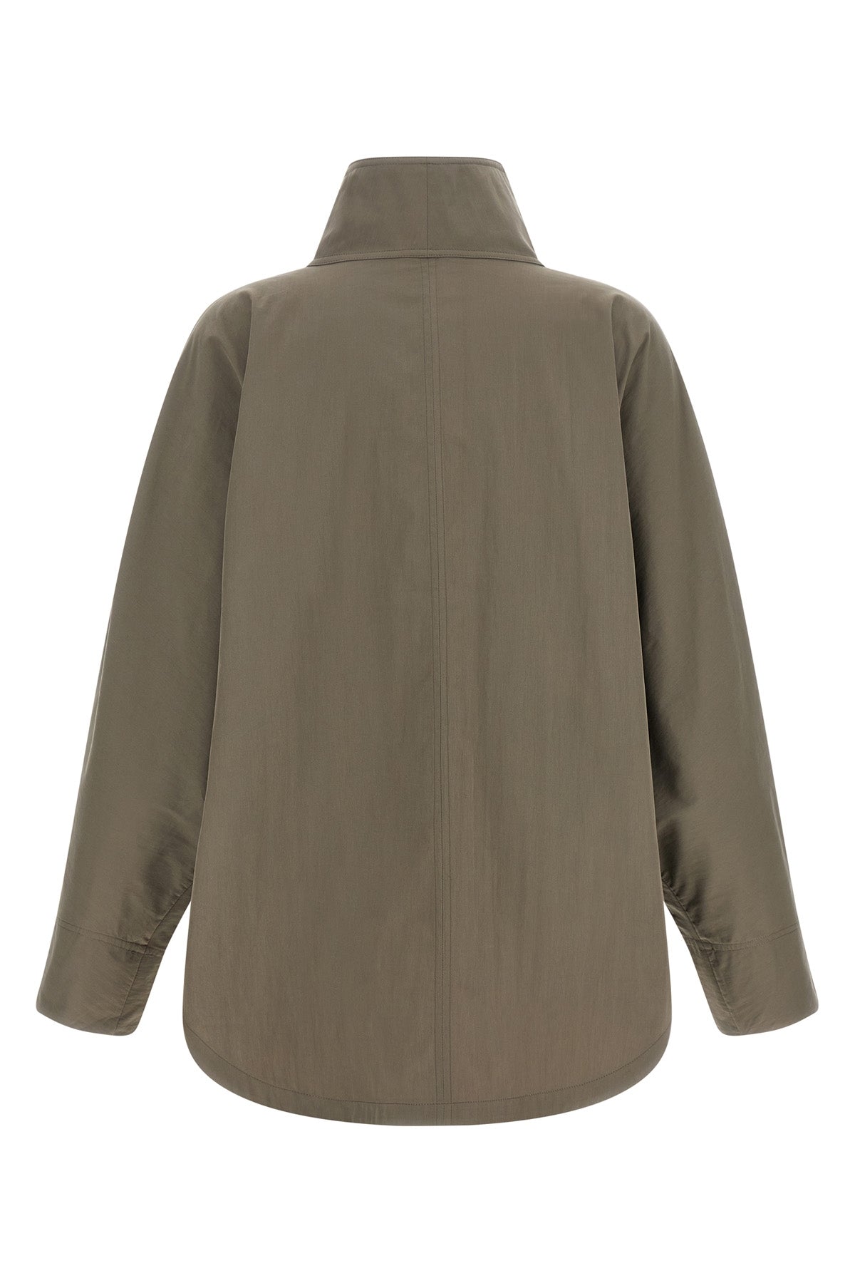 the toteme summer parachute jacket stands out for its oversized silhouette and