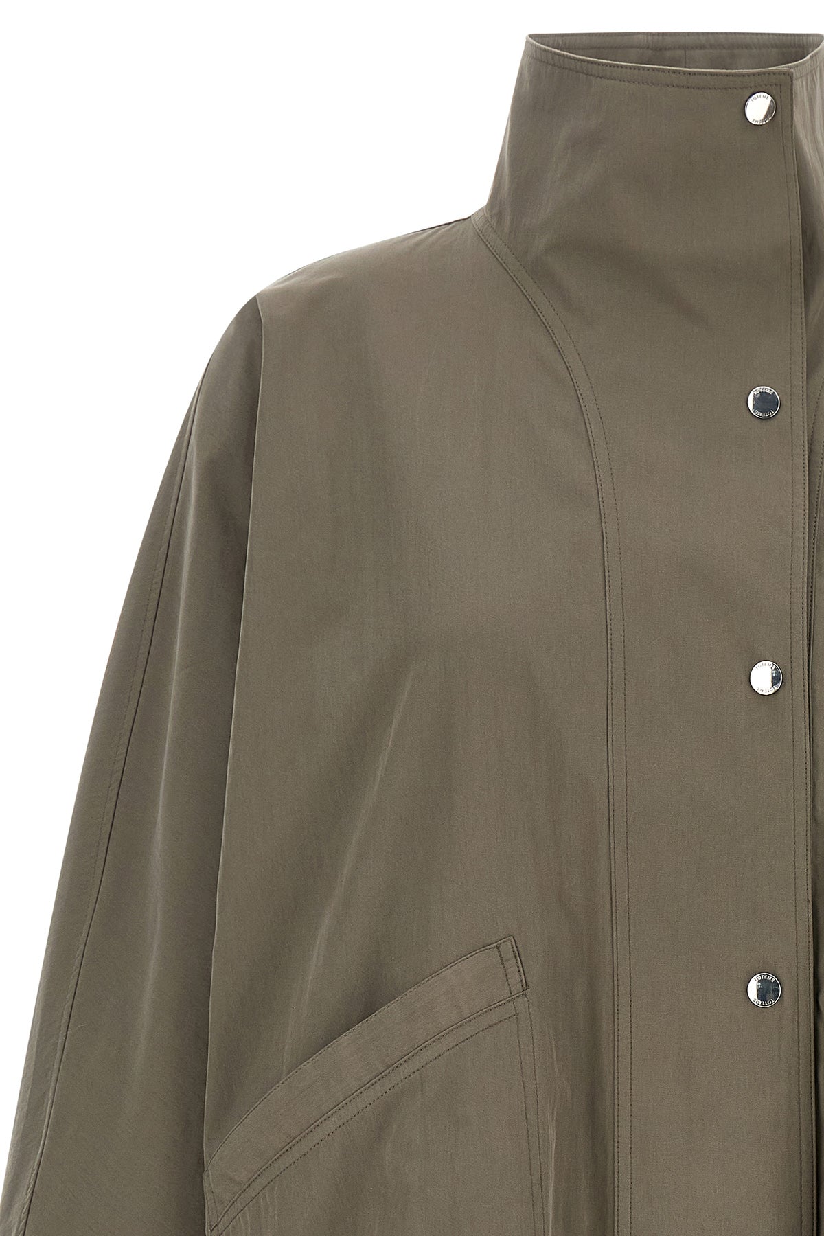 the toteme summer parachute jacket stands out for its oversized silhouette and