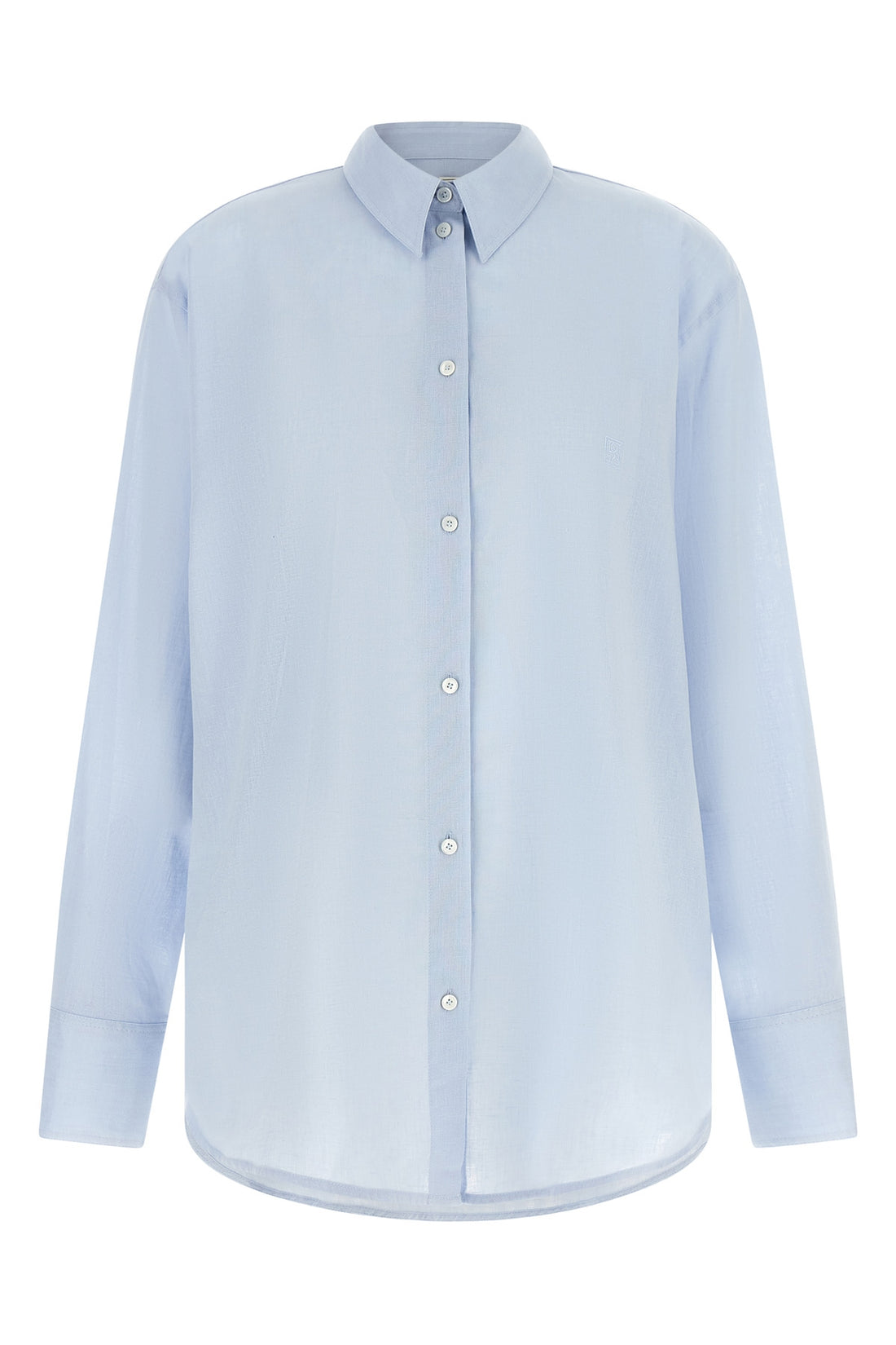 TOTEME 32 summer shirt in a light breathable and slightly transparent blend of linen and