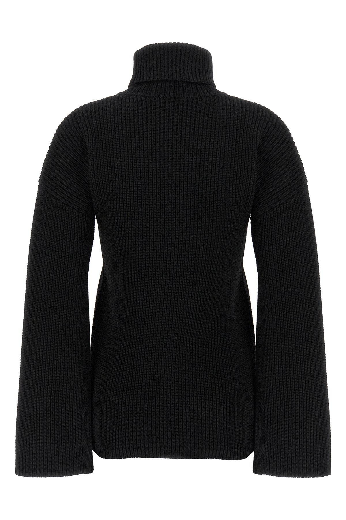 ribbed wool turtleneck sweater