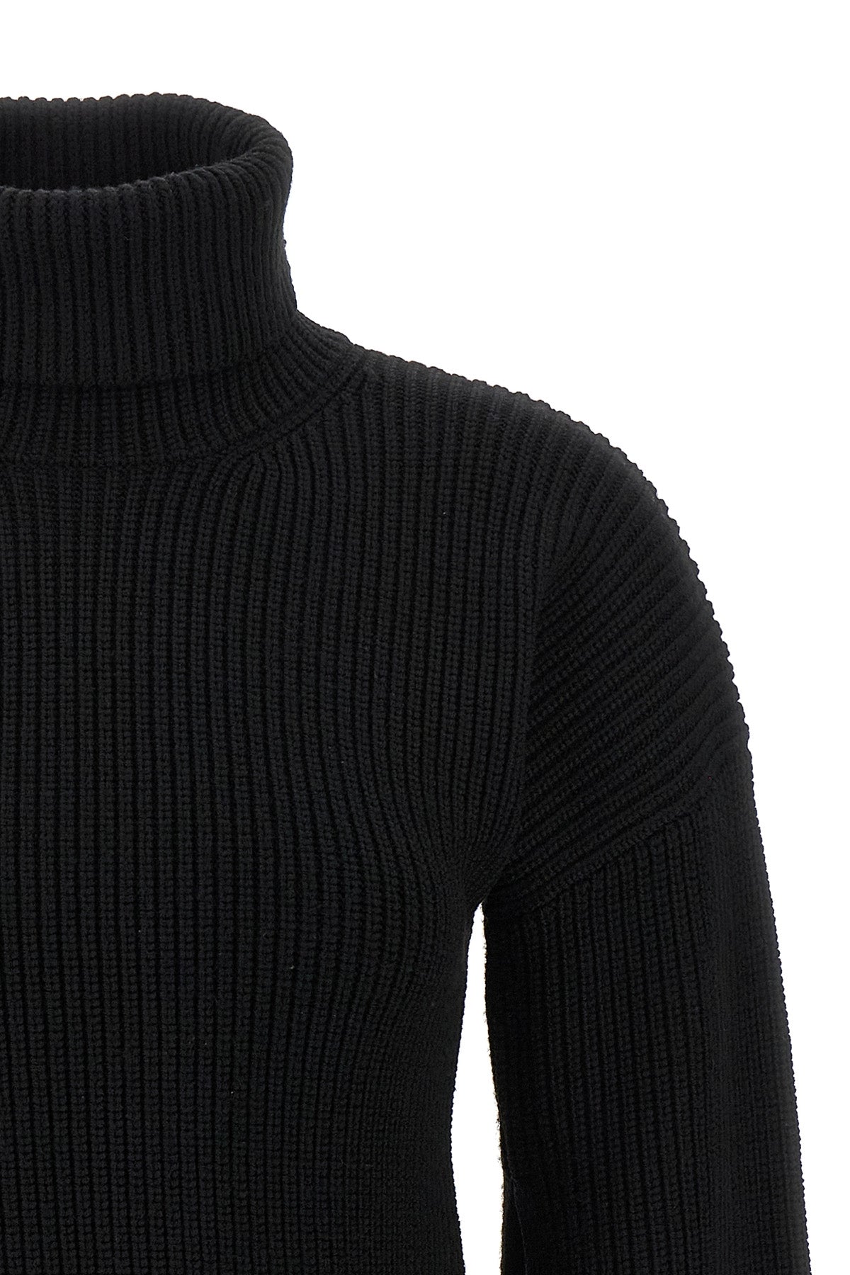 ribbed wool turtleneck sweater
