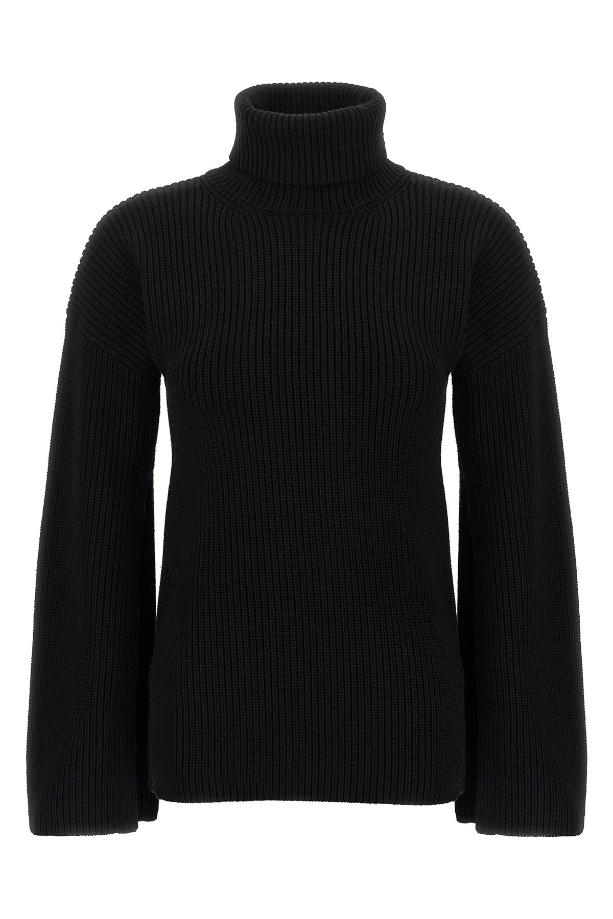 ribbed wool turtleneck sweater
