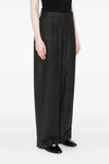 wide flannel trousers in lightweight mélange flannel