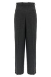 wide flannel trousers in lightweight mélange flannel