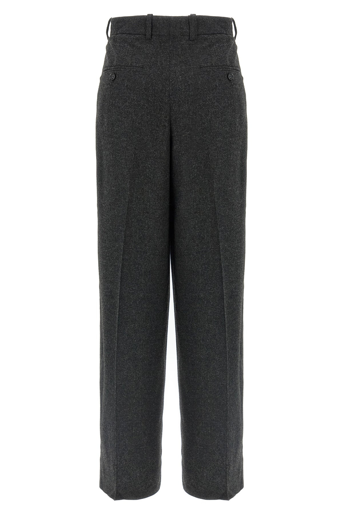 wide flannel trousers in lightweight mélange flannel
