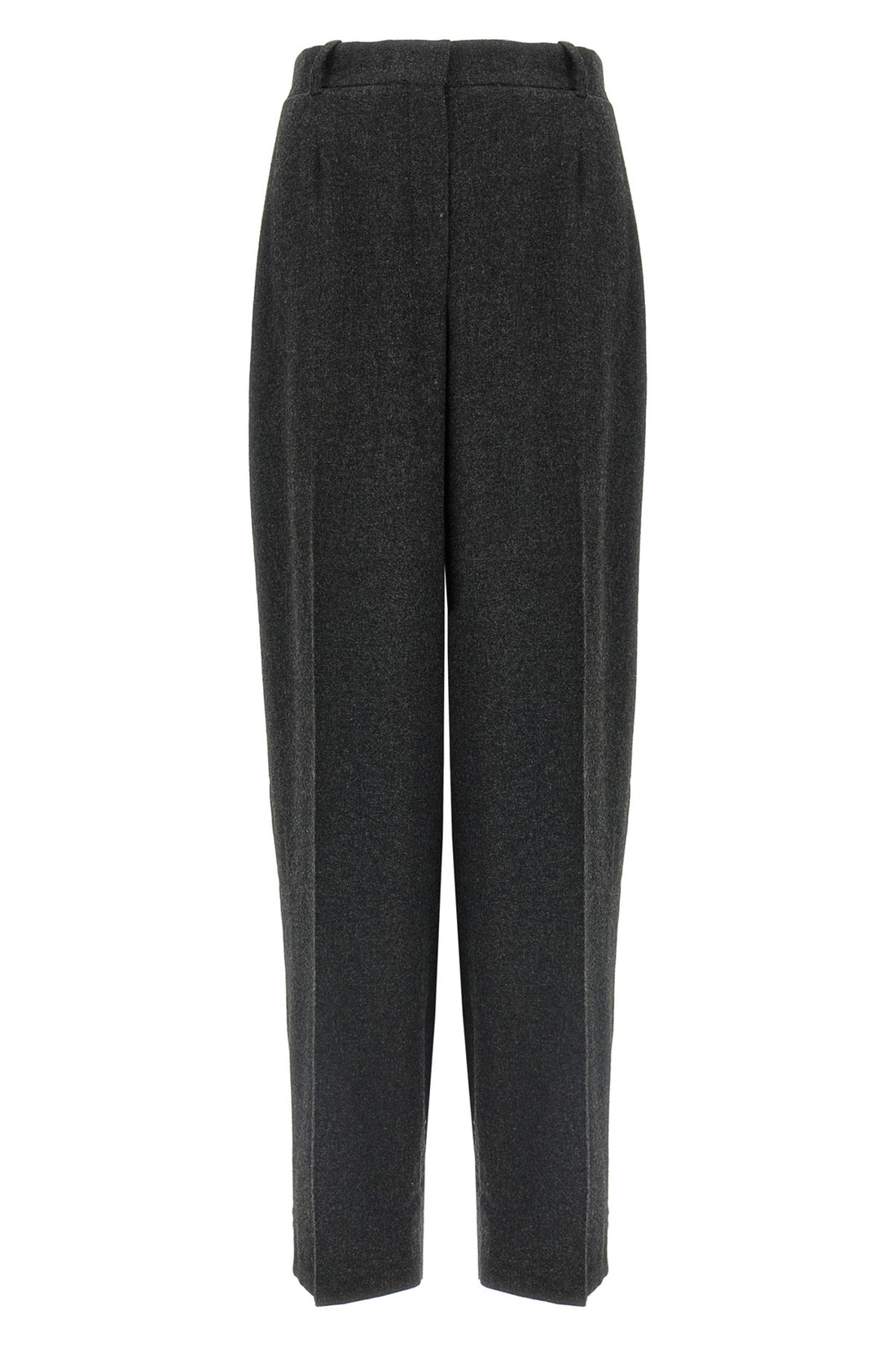 TOTEME 38 wide flannel trousers in lightweight mélange flannel