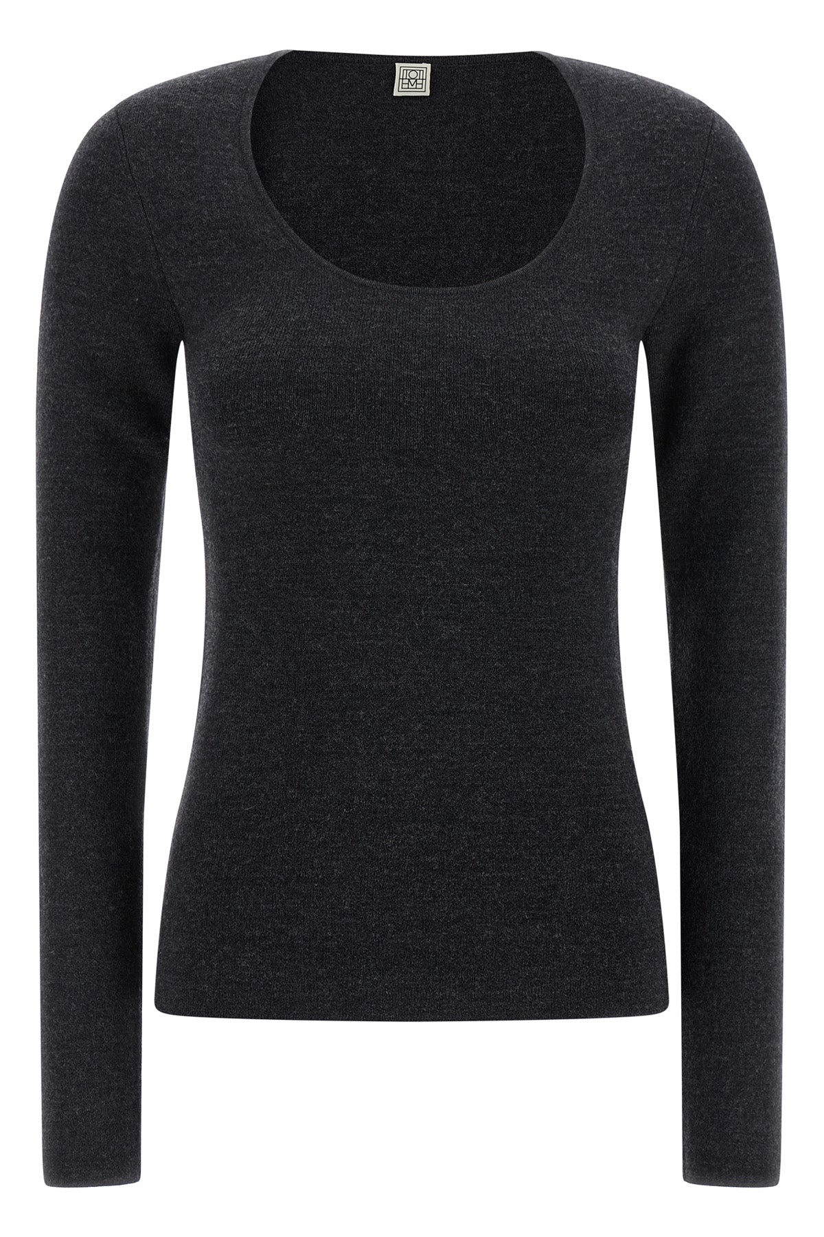 compact knit sweater in heavy viscose blend
