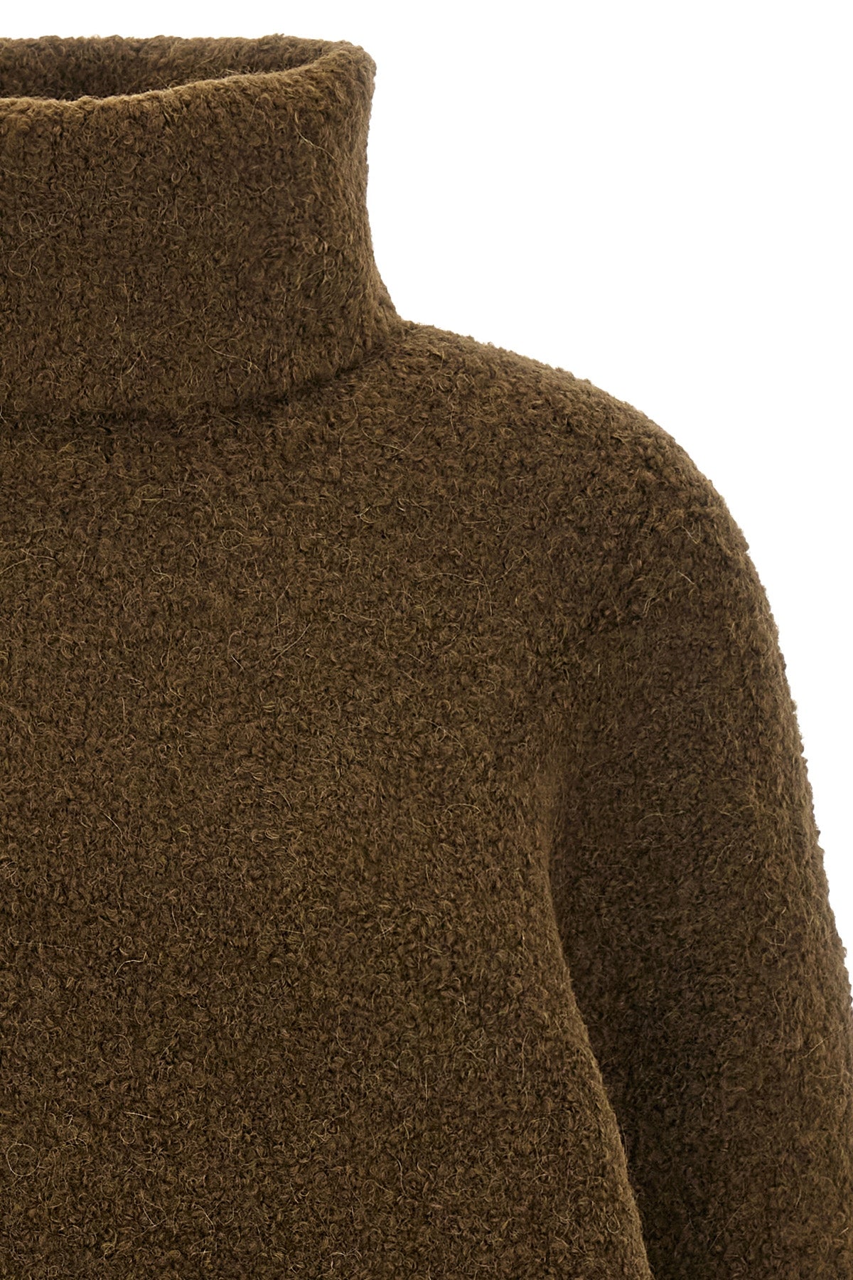 alpaca blend bouclé turtleneck sweater