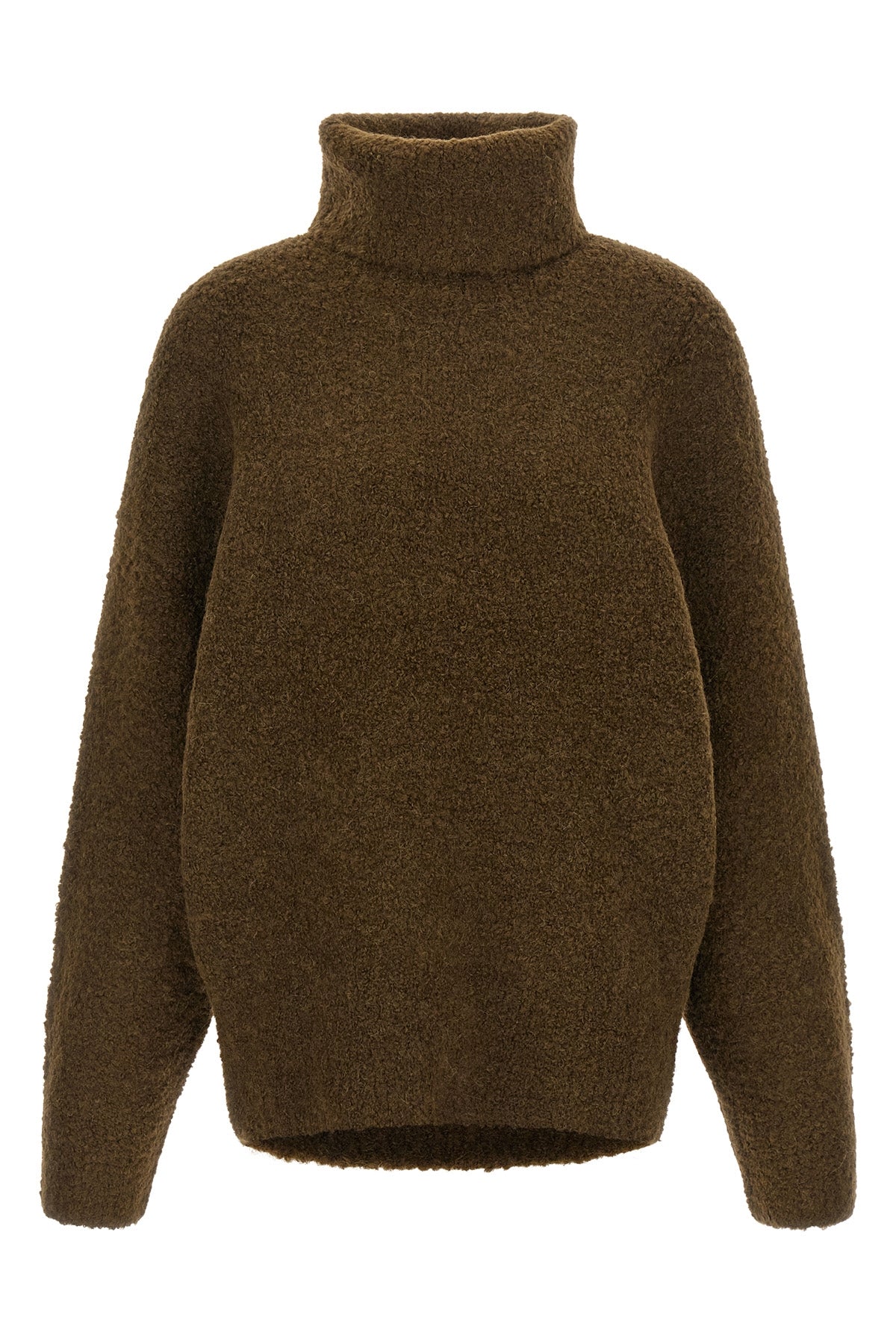 alpaca blend bouclé turtleneck sweater