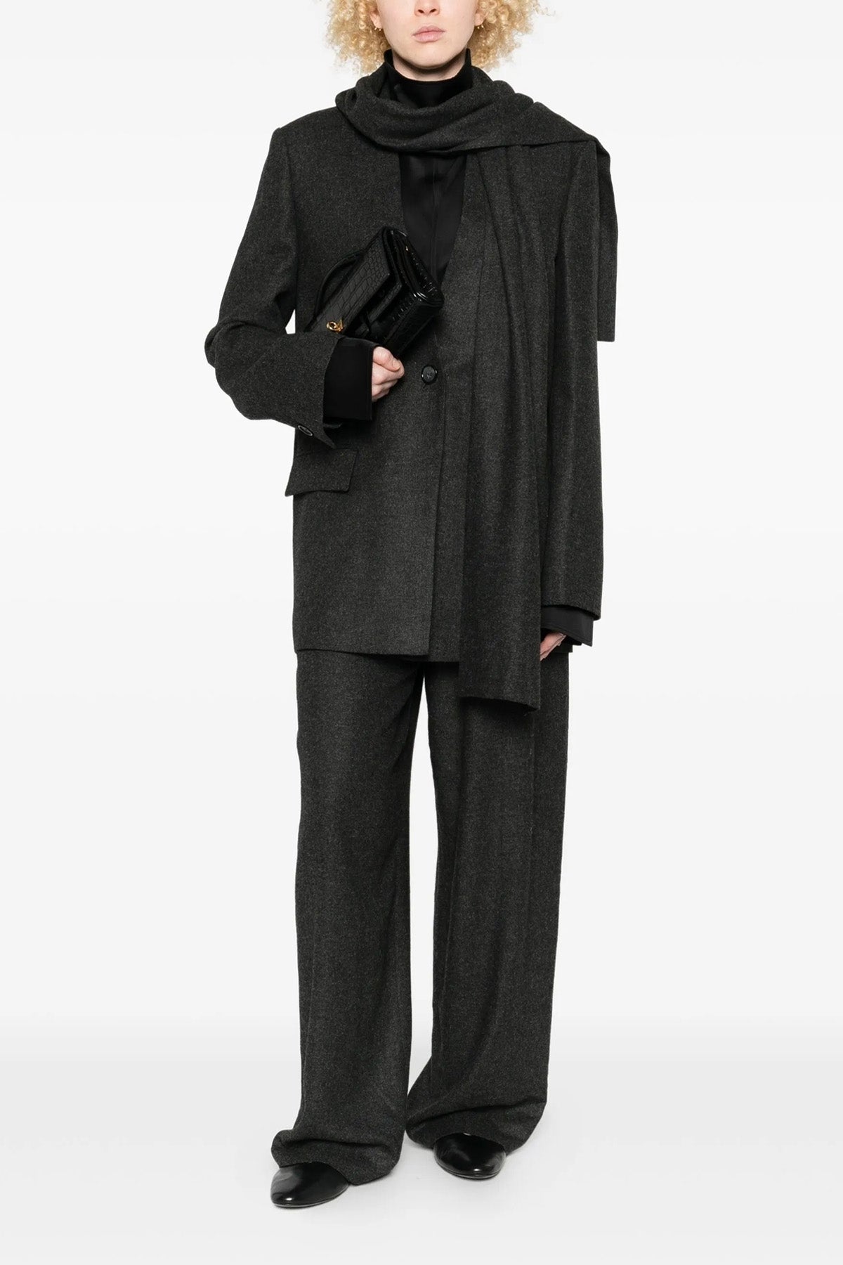 blazer in lightweight mélange flannel