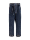 wide-leg jeans with belt
