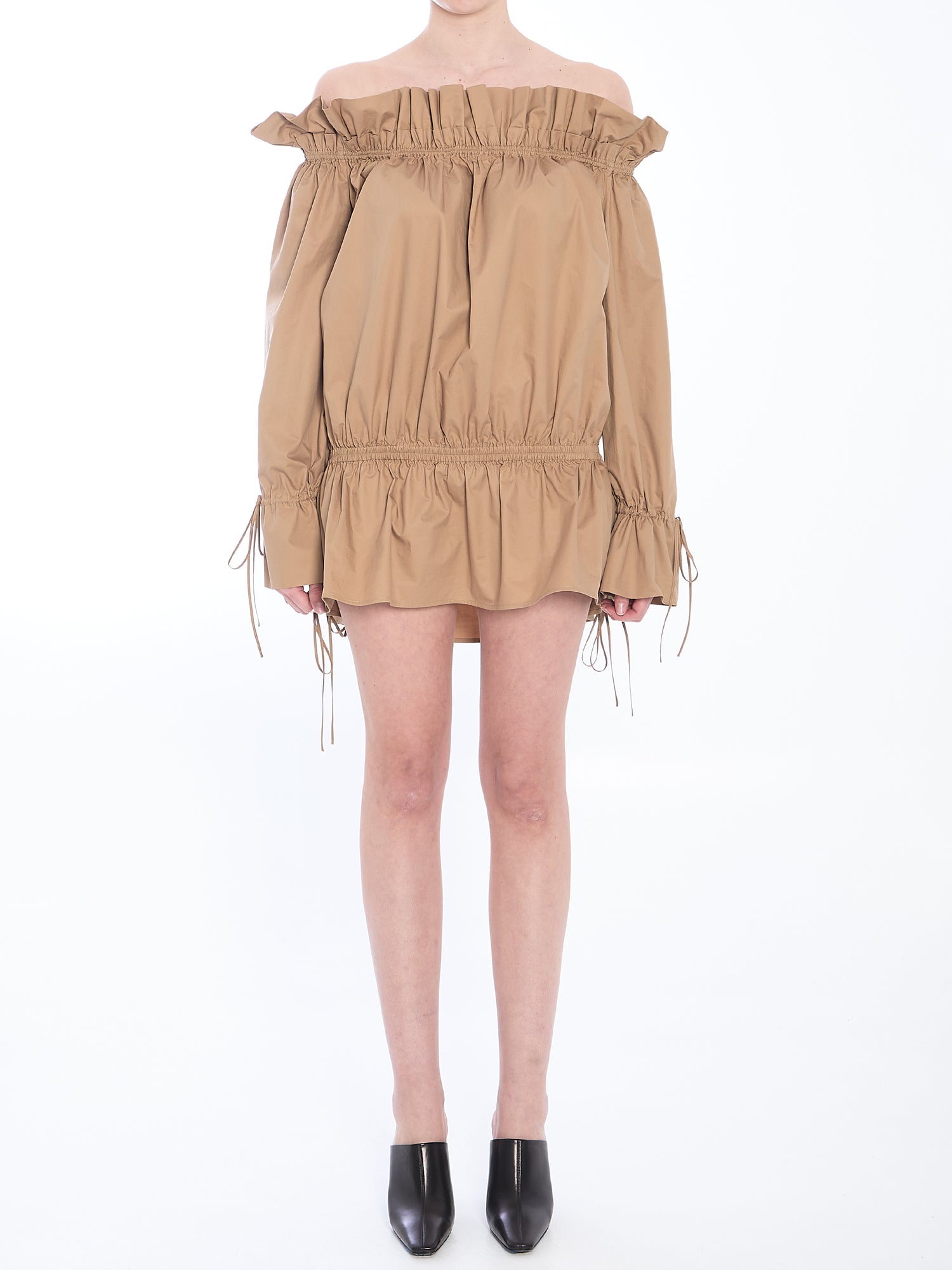 SAINT LAURENT 36 ruched mini dress