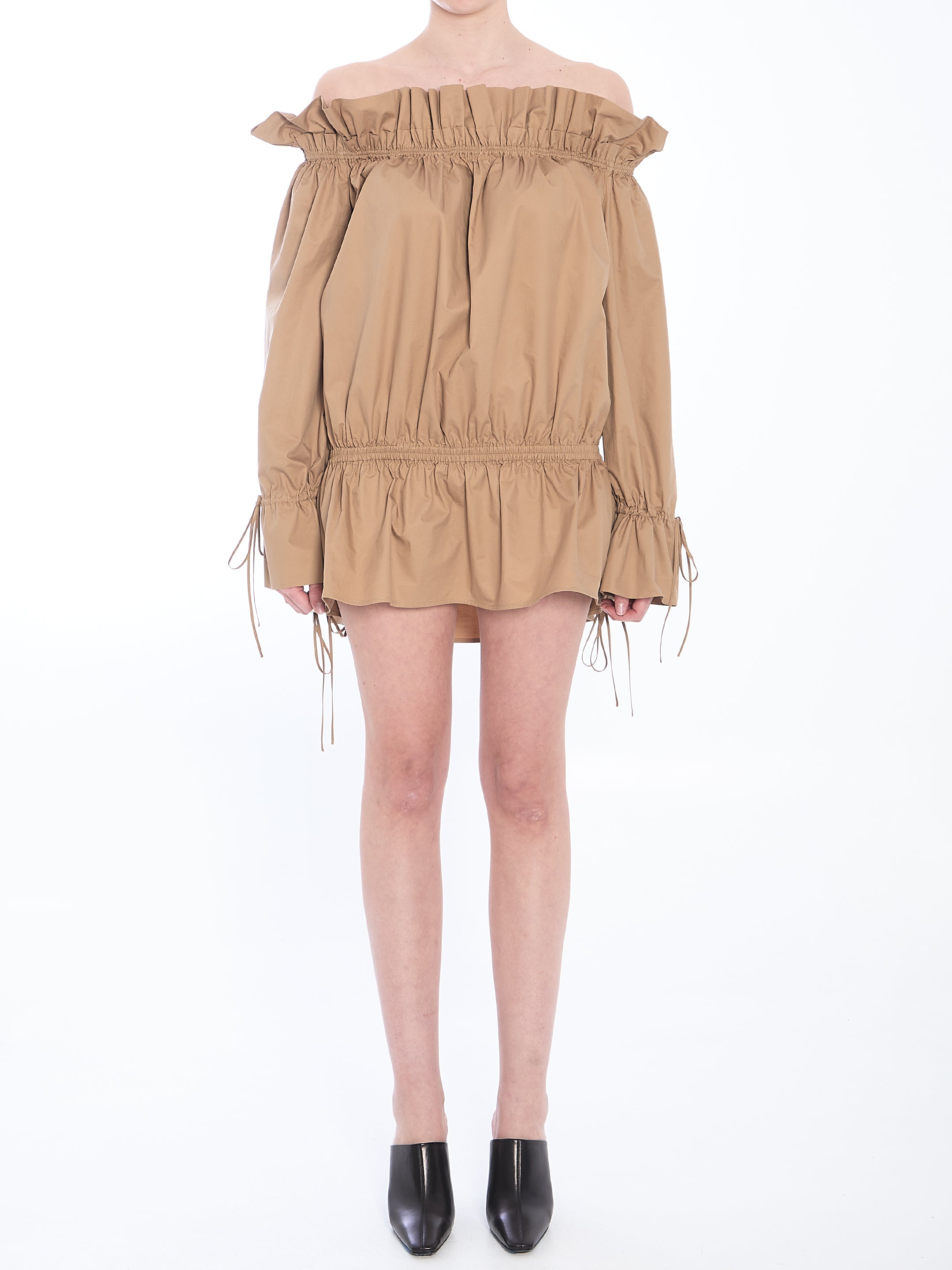 SAINT LAURENT 36 ruched mini dress