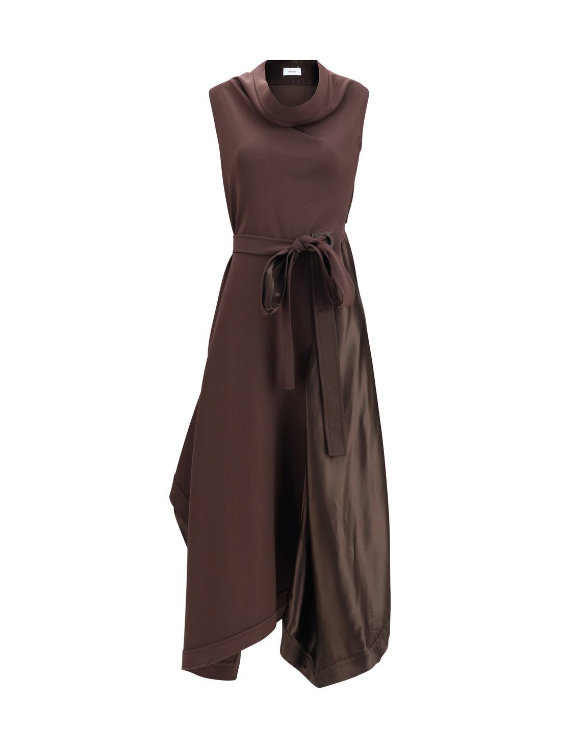 FERRAGAMO 40 asymmetric dress crafted from stretch viscose cady