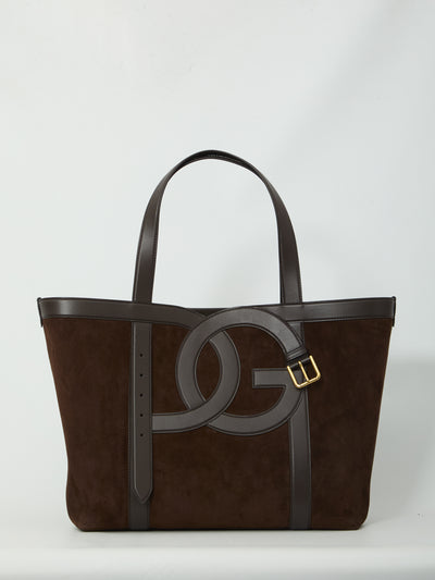 suede leather shopping bag