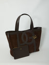 suede leather shopping bag