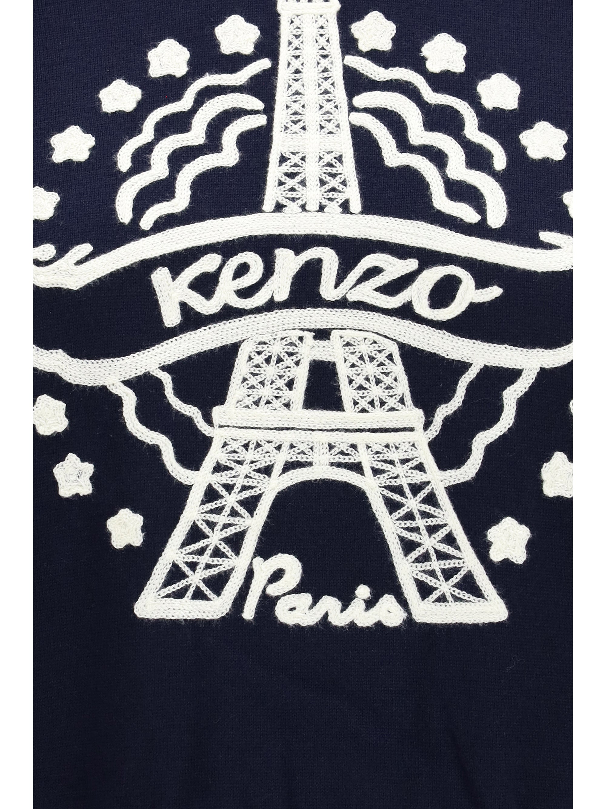 kenzo eiffel tower design wool hoodie