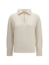 wool and cashmere half zip sweater
