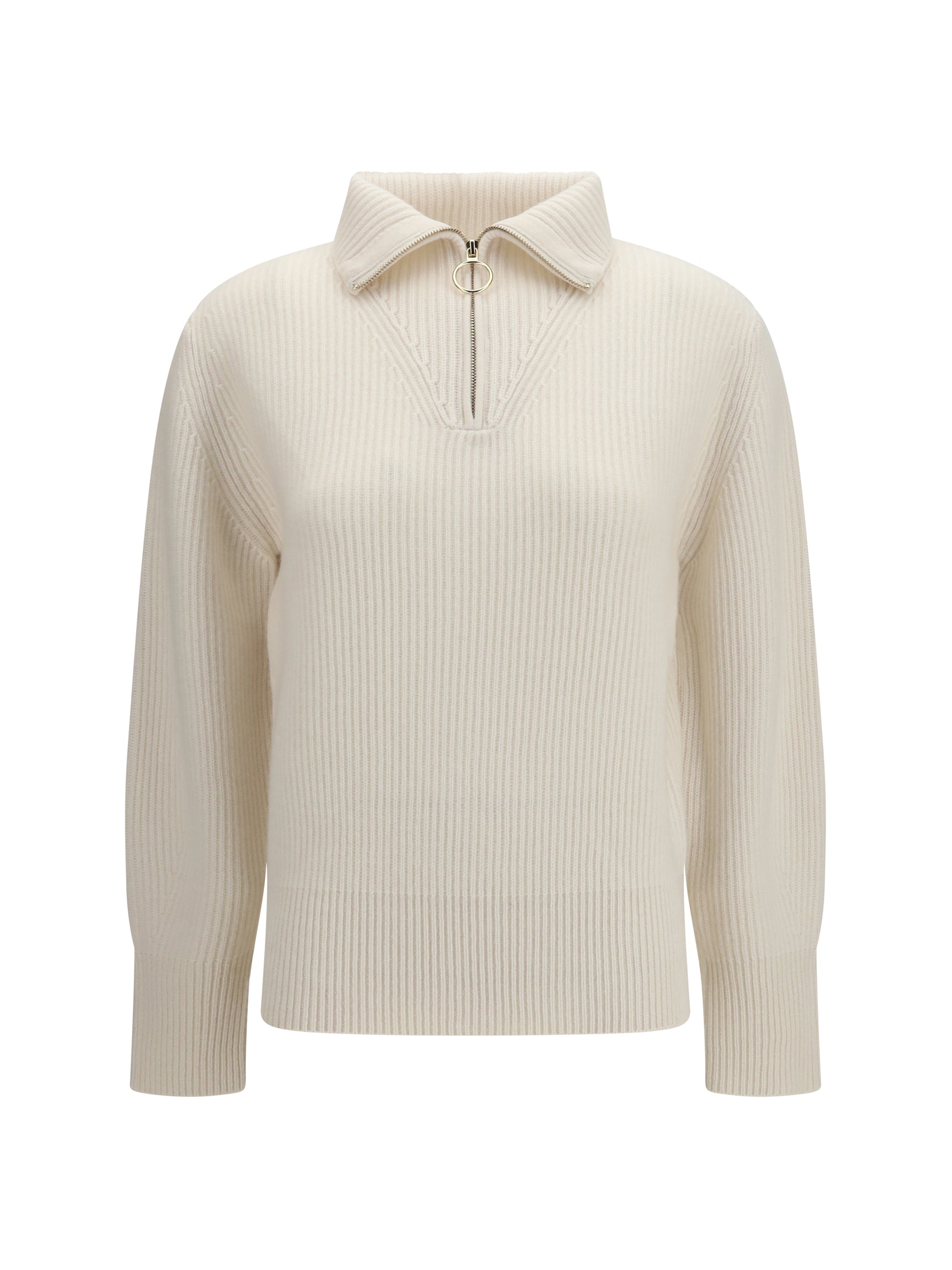 wool and cashmere half zip sweater