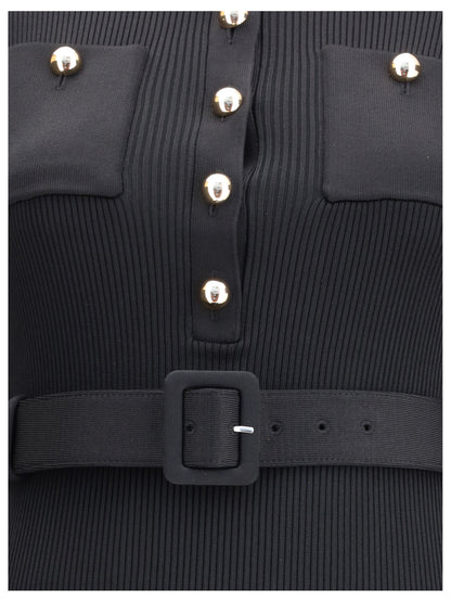 SELF-PORTRAIT L long ribbed dress