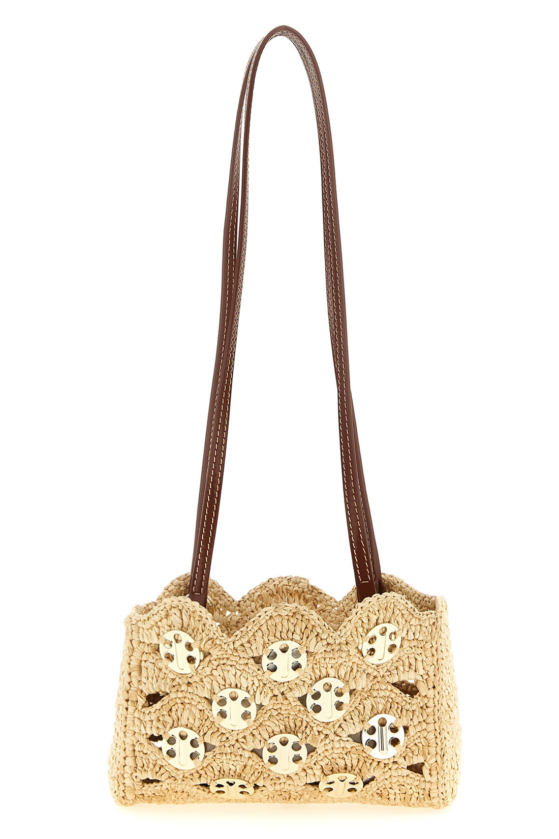 RABANNE OS 1969 shoulder bag in natural raffia