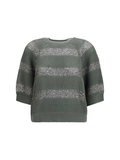 openwork sequined sweater